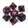 Gemini Black-Purple/gold Polyhedral 7-Dice Set chx26440